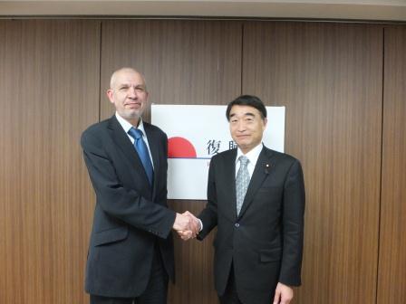 [15 Apr 2013]Mr. Ihor Kharchenko, Ambassador of Ukraine to Japan, visited Reconstruction Minister