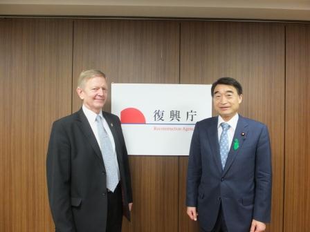 [18 Apr 2013]Mr. Sergei Rakhmanov, Ambassador of the Republic Belarus to Japan, visited Reconstruction Minister