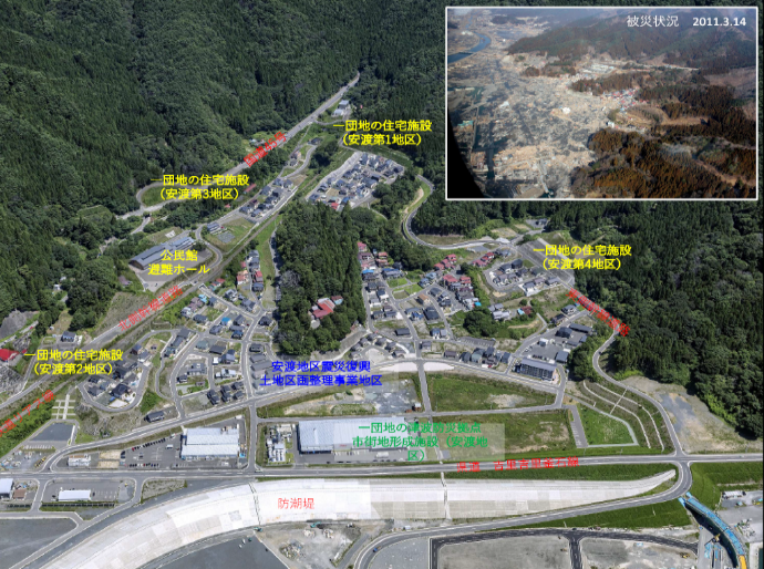図表 3-2-25 大槌町安渡地区 航空写真