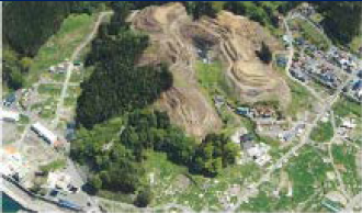 図表 3-2-60 山田町(田の浜地区)航空写真 遺跡の全景