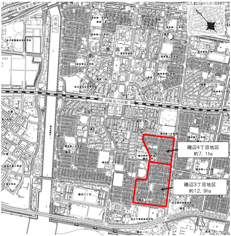 図表 5-4-25 千葉市における液状化対策事業実施地区位置図