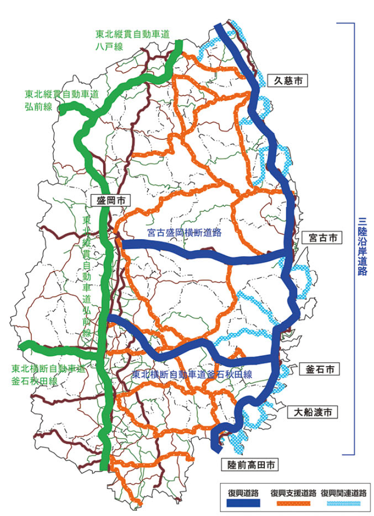 図表 5-5-15 三陸復興道路整備事業ネットワーク図