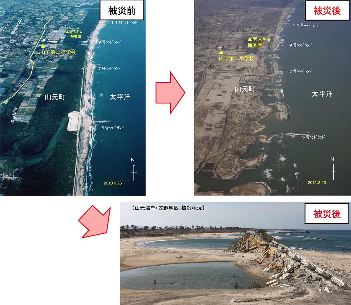 図表 5-6-1 仙台湾南部海岸における被災状況