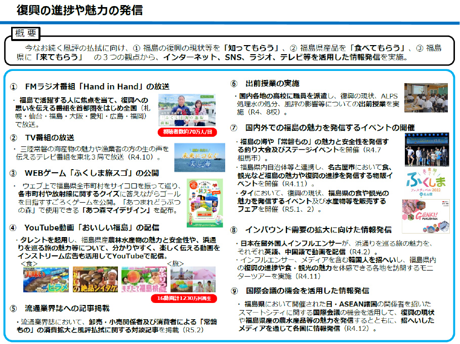 図表 7-4-17　復興の進捗や魅力の発信
