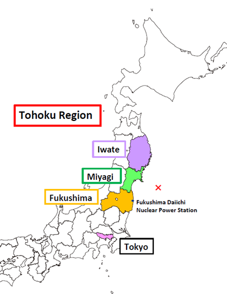 tohoku earthquake map