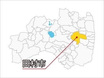 田村市の地図の画像
