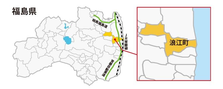 浪江町の地図の画像