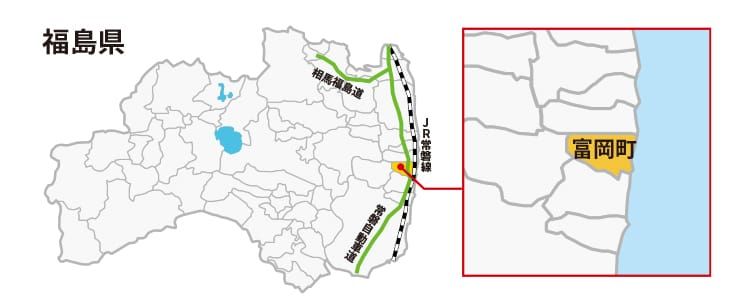 富岡町の地図の画像