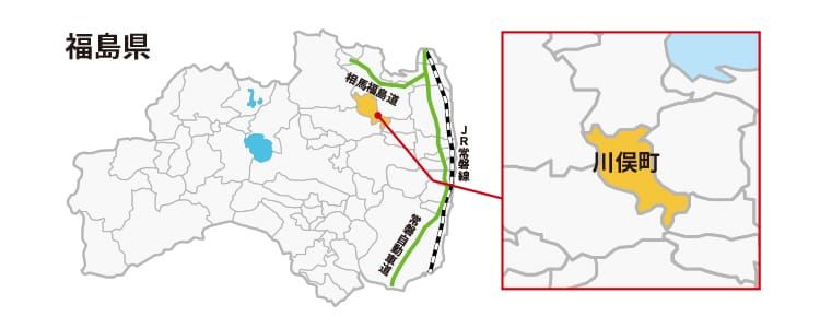 川俣町の地図の画像