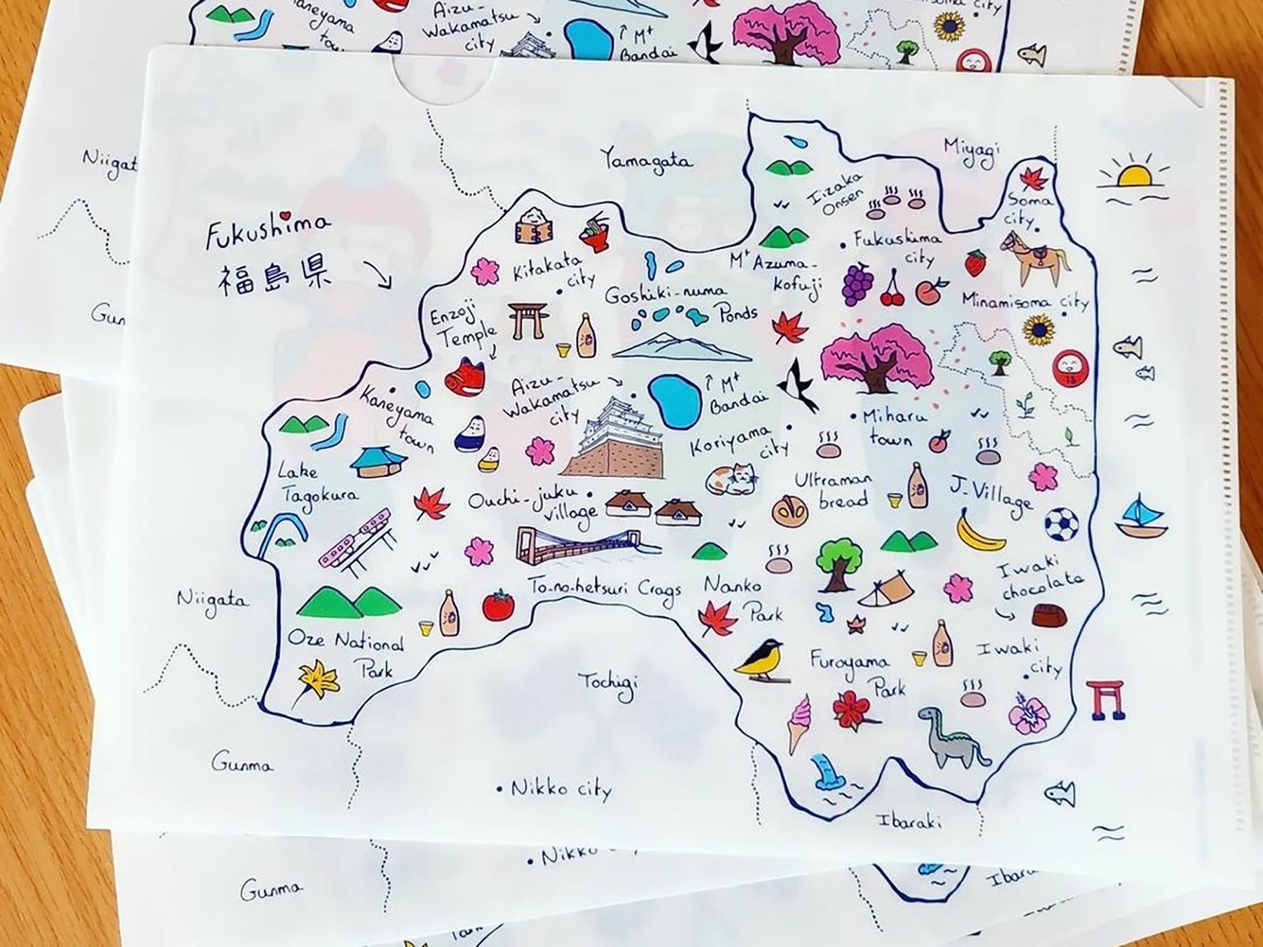 エミリーさんが描く福島県のイラスト