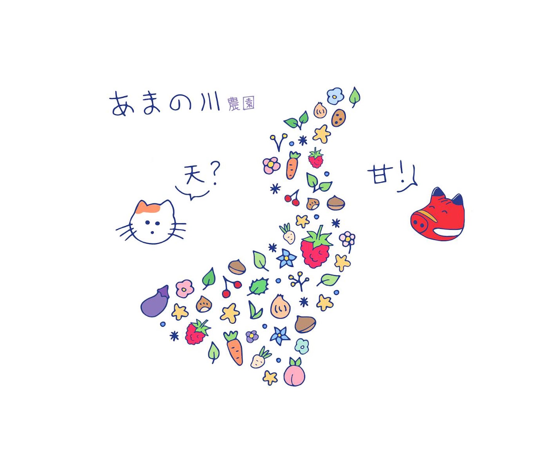 エミリーさんが描いた「あまの川農園」のイラスト
