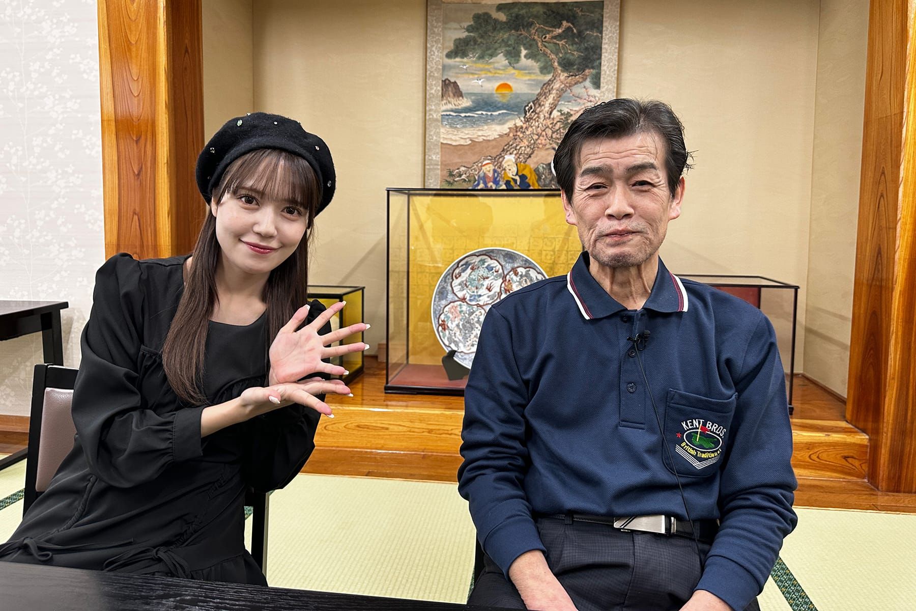 諸橋沙夏さんと旅館かんのやの主人管野拓雄さん