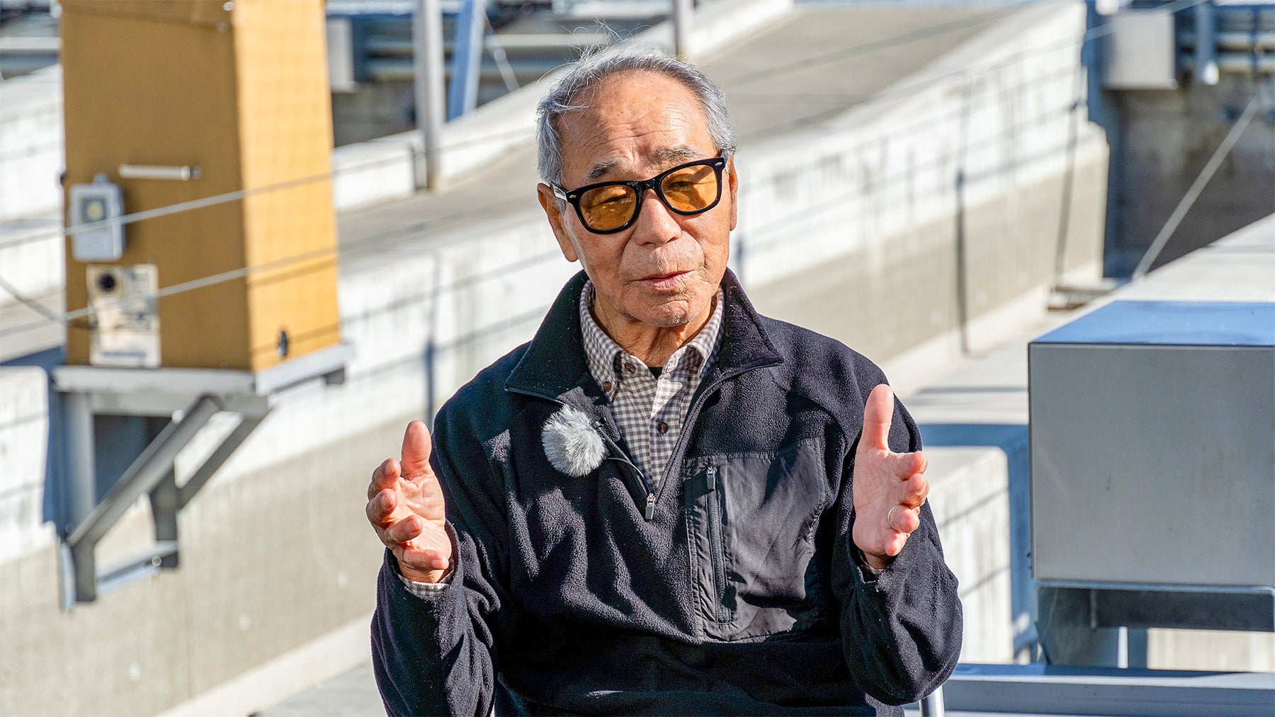 説明をする富岡川漁業協同組合の猪狩弘道組合長の写真