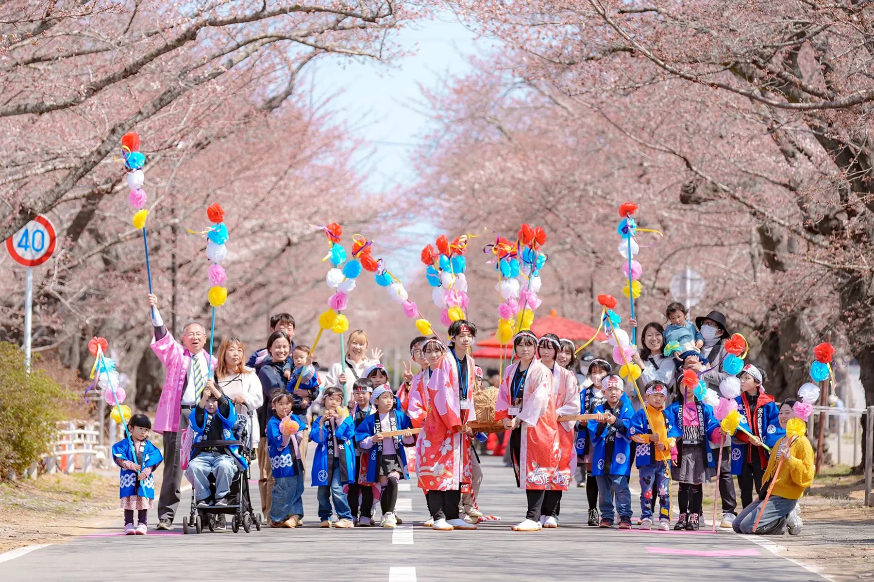 今年の夜の森さくら祭りの時に行った「子どもの花みこし」での一枚