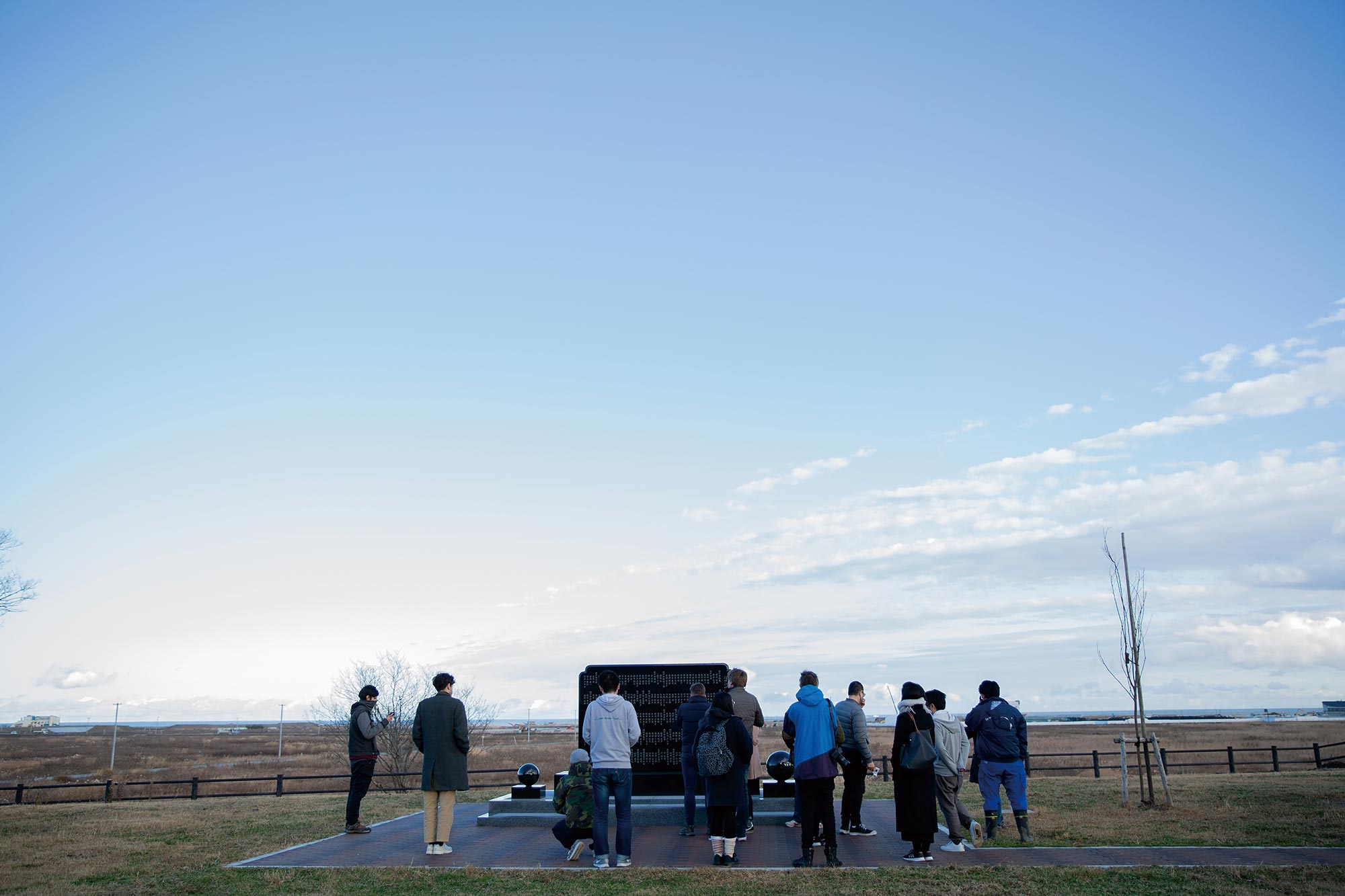 津波で大きな被害を受けた、福島県双葉郡浪江町の慰霊碑を訪れた