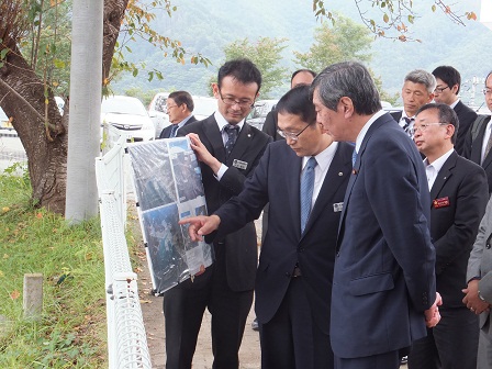 大槌町城山公園で被災状況、復旧状況を視察