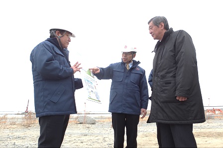 LNG輸送基地整備計画地視察（於：相馬港４号ふ頭地区）