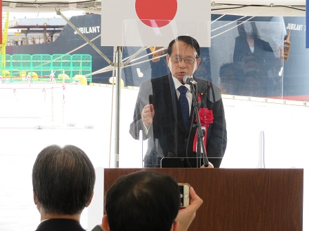 小名浜港国際バルクターミナル供用式出席(於:いわき市)